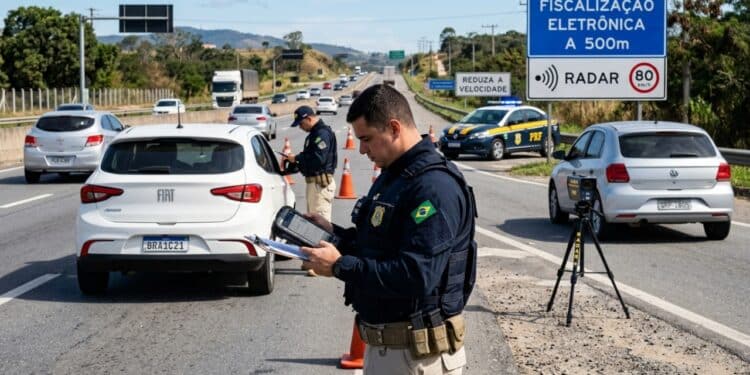 A polícia está registrando motoristas em alta velocidade a cada dez minutos