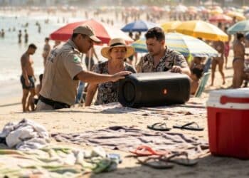 Multa por usar caixa de som na praia chega a R$ 10 mil no litoral com retenção imediata