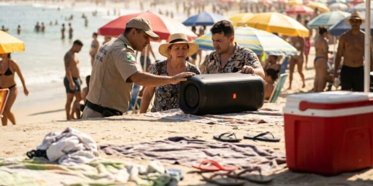 Multa por usar caixa de som na praia chega a R$ 10 mil no litoral com retenção imediata