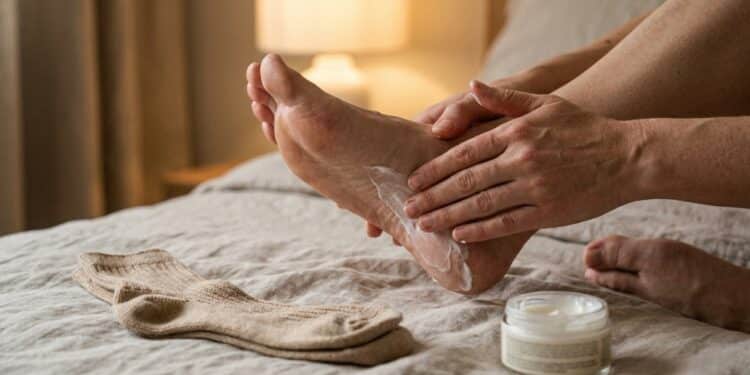 Pés de seda sem lixa: o ritual da meia de algodão que recupera calcanhares rachados em uma noite