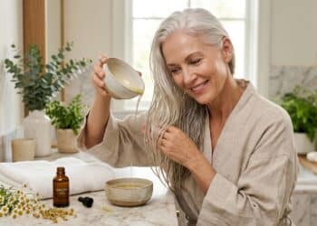 Pode ser feito em casa e ajuda a dar brilho aos fios brancos sem química: como preparar chá de camomila com óleo de argan