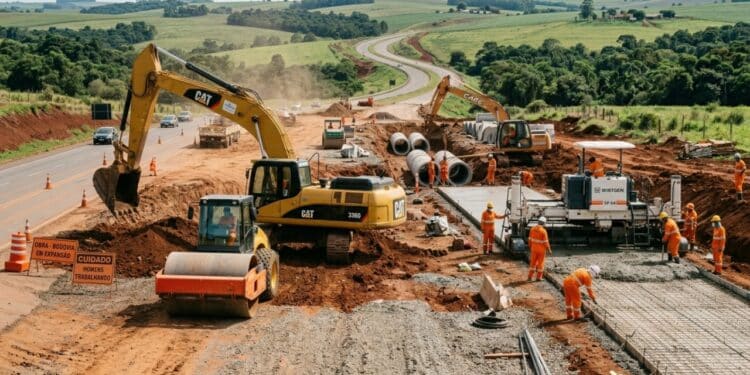 Obra entre Nova Tebas e Pitanga avança a 3,7% no primeiro mês com mais de R$ 6 milhões aplicados