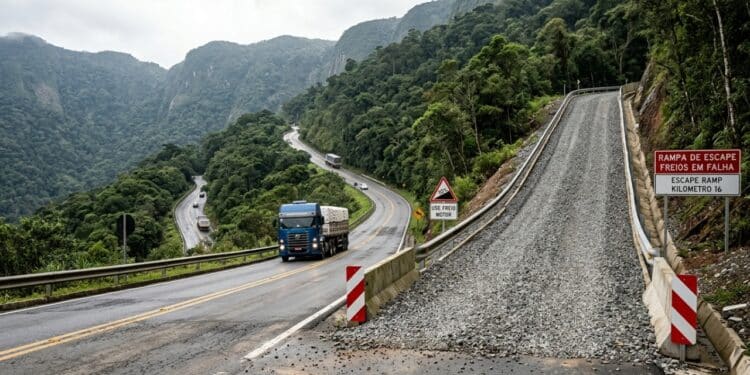 Obra das áreas de escape na Serra Dona Francisca entra em fase decisiva com 75% concluídos