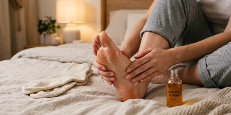 Pés de Seda sem Esforço: o truque do meião com óleo que transforma sua rotina