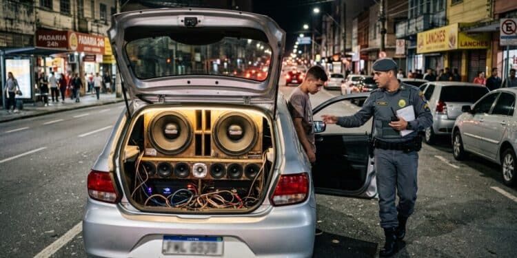 Multa por som automotivo rende 5 pontos na CNH e cobrança de R$ 195 se o áudio vazar para a rua