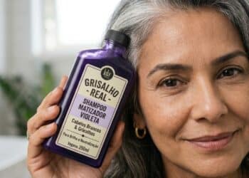 Shampoo tonalizante de farmácia cobre até 70% dos fios brancos e é opção rápida para mulheres 40+