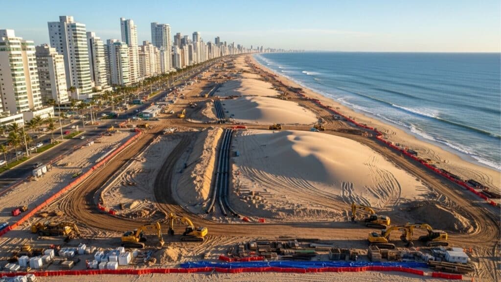 Megaora na Praia Central de Balneário Piçarras deve ser concluída na sexta-feira (10), prometendo combate a alagamentos na região