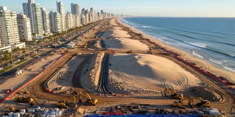 Megaora na Praia Central de Balneário Piçarras deve ser concluída na sexta-feira (10), prometendo combate a alagamentos na região