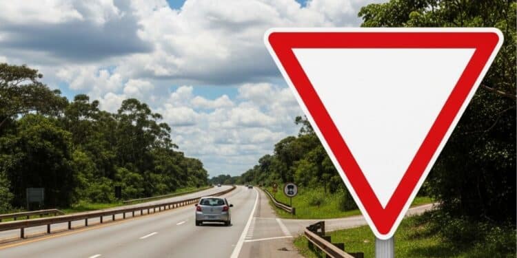 Placa triangular com borda vermelha: o que ela indica e por que exige atenção imediata