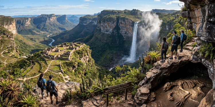 A "Machu Picchu baiana", cachoeiras que evaporam antes de tocar o chão e gruta com fósseis de preguiça-gigante se escondem nesse paraíso