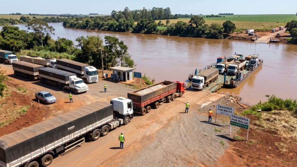 Ponte do Rio Piquiri passa por recuperação de R$ 12,4 milhões com balsa gratuita operando sem parar
