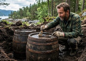 Achado raro na Noruega revela barris intactos do século 17 e surpreende pesquisadores com detalhes impressionantes sobre construções antigas