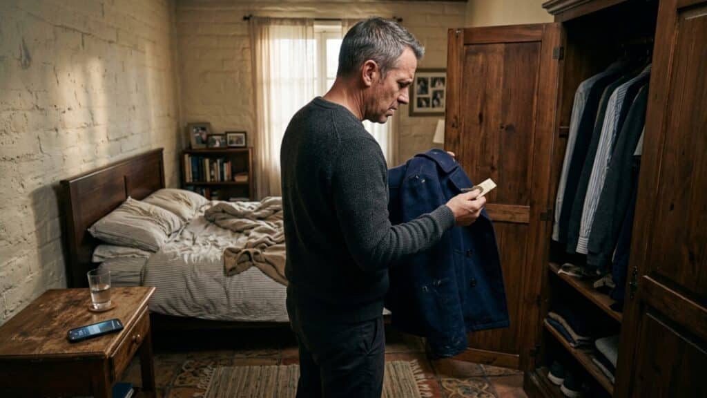 Homem encontra bilhete de loteria de bolso de jaqueta