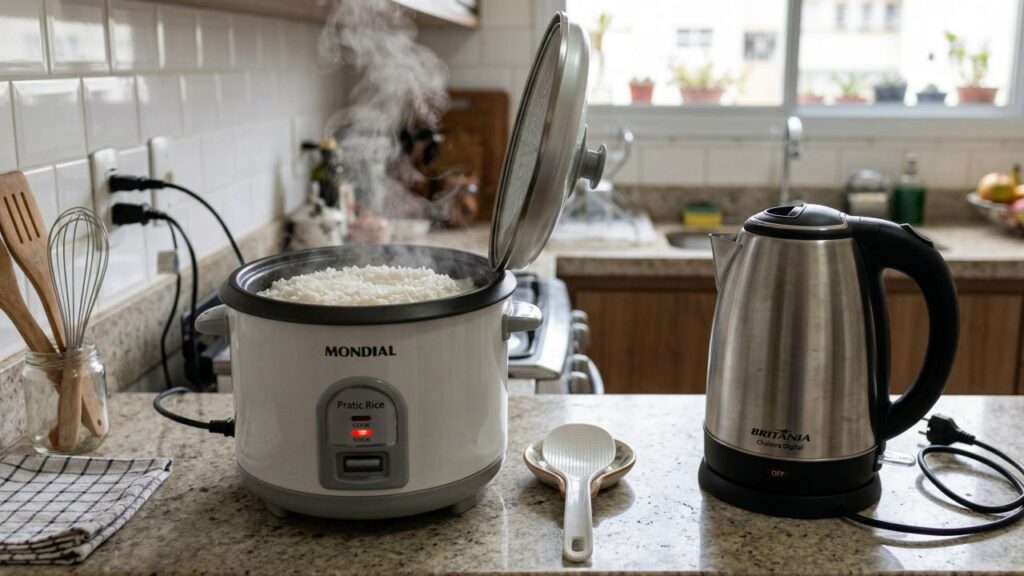 Chaleira elétrica ou panela elétrica: qual realmente pesa menos na conta de luz da cozinha