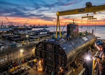 Setor de construção naval nos Estados Unidos prepara megaprojeto de R$ 12 bilhões na Costa do Golfo e reforça força industrial de estruturas para submarinos nucleares