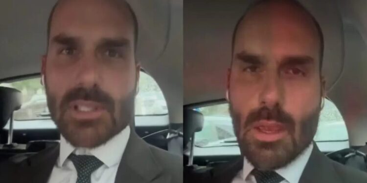 Eduardo Bolsonaro reage após medida do STF sobre vídeo na CPAC e afirma: "Quero que Moraes me intime"
