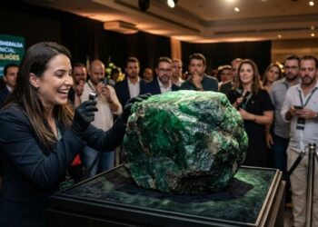 Esmeralda gigante de 142 kg encontrada na Bahia será leiloada com lance inicial de quase R$ 80 milhões e promete chamar atenção do mercado de pedras preciosas