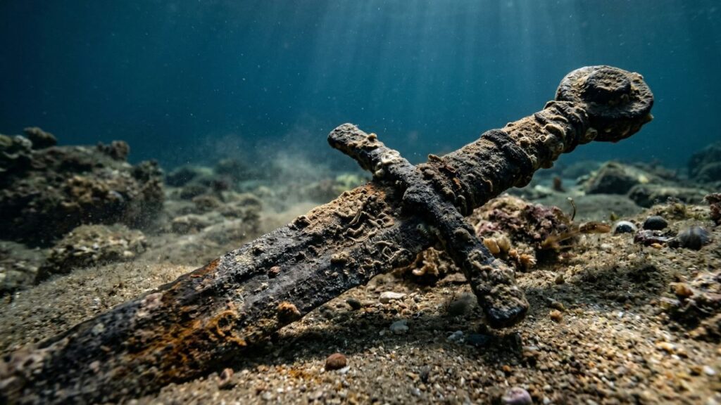 Mergulhador acha espada de cruzado do século XII pela segunda vez no mesmo local