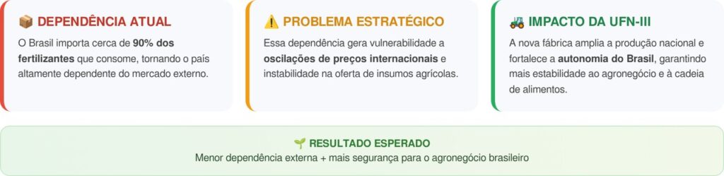Qual a importância da fábrica para reduzir a dependência de importações?