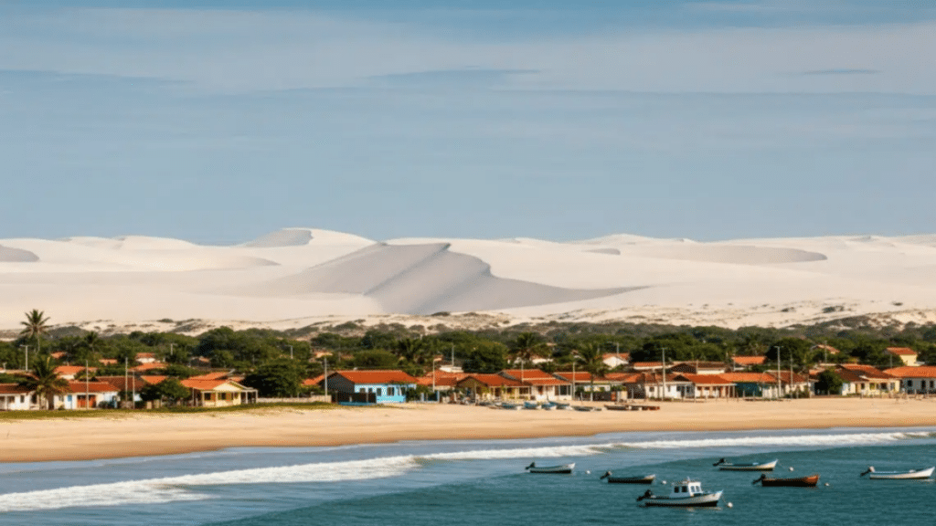 Galinhos se destaca pelas salinas, águas ideais para kitesurf e acesso por barco em cerca de 10 minutos desde Pratagil