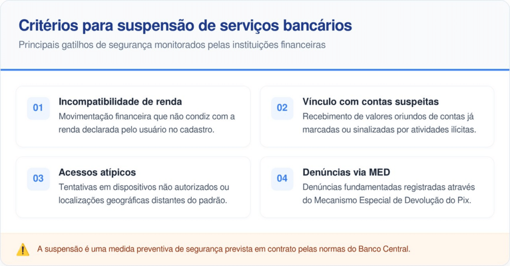 Banco Central ordena suspensão imediata dessas contas bancárias após nova regra do Pix em 2026