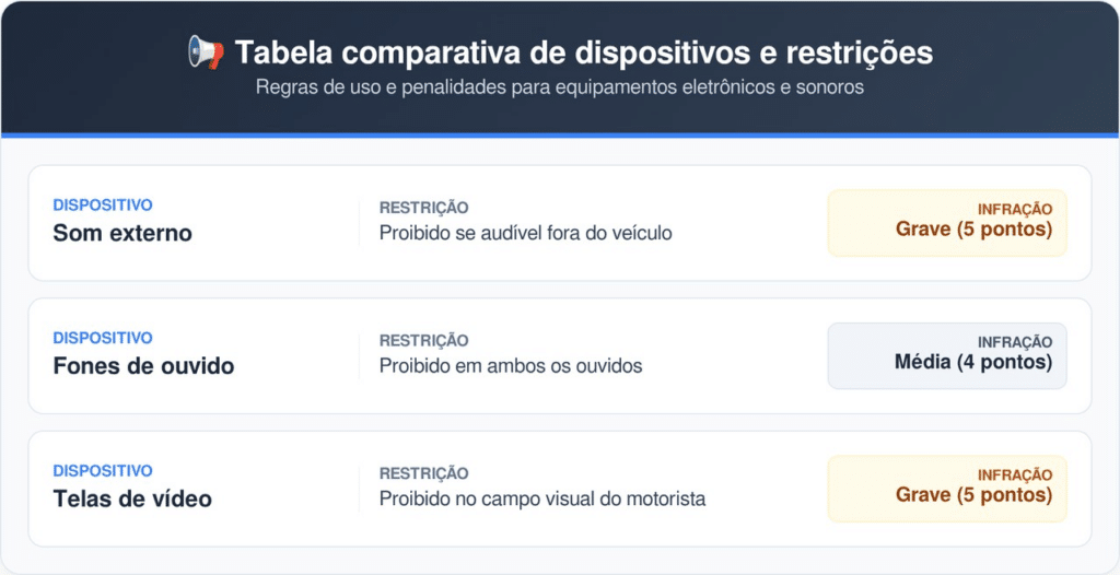 O uso de telas é permitido exclusivamente para funções de auxílio à condução