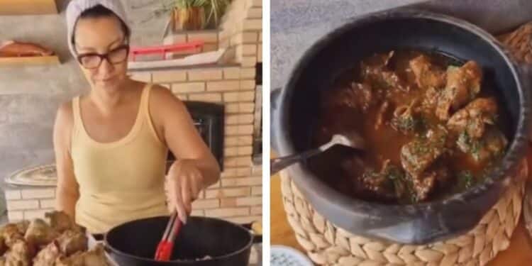 Janja prepara para Lula carne de paca, animal silvestre que tem caça proibida pelo Ibama