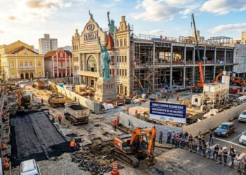 Construção de megaloja da Havan de R$ 80 milhões altera ruas e transforma centro histórico em cidade de Santa Catarina para receber nova unidade 'diferentona'