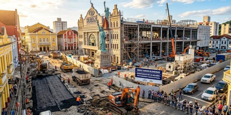 Construção de megaloja da Havan de R$ 80 milhões altera ruas e transforma centro histórico em cidade de Santa Catarina para receber nova unidade 'diferentona'