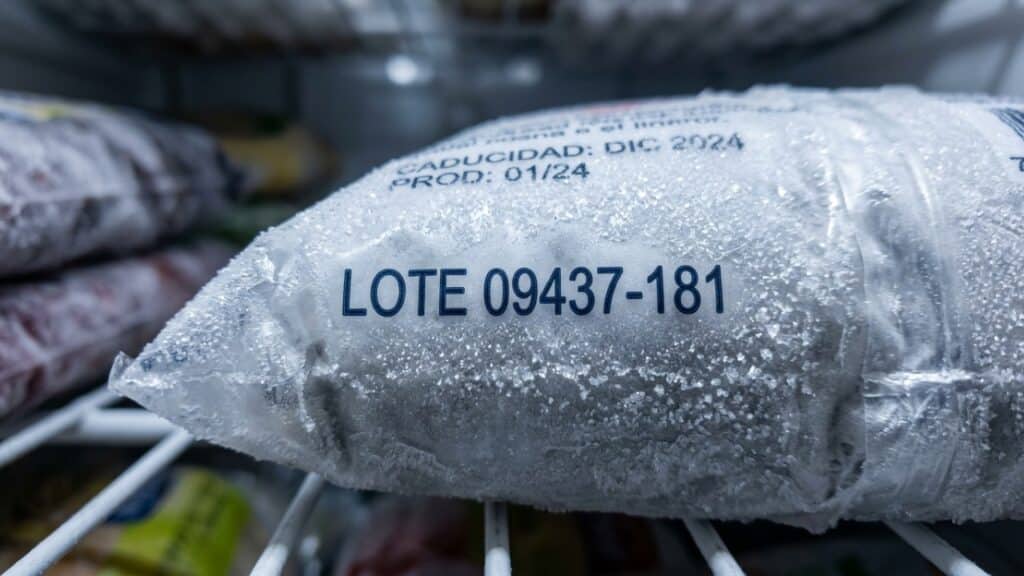 Número do lote da polpa de morango para conferência