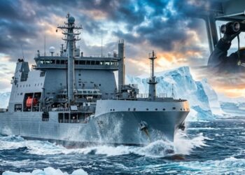 Navio colossal da Nova Zelândia possui 26 mil toneladas, tem 173,2 metros de comprimento e sustenta missões extremas entre o Pacífico e a Antártica