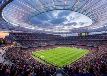 A impressionante reforma que o Barcelona faz no estádio do Camp Nou, com capacidade aproximada para 105 mil torcedores e investimento de R$ 8,9 bilhões