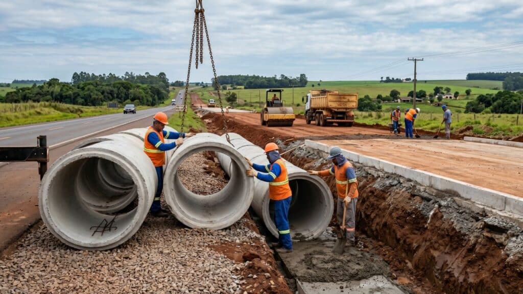 Obra entre Nova Tebas e Pitanga avança a 3,7% no primeiro mês com mais de R$ 6 milhões aplicados