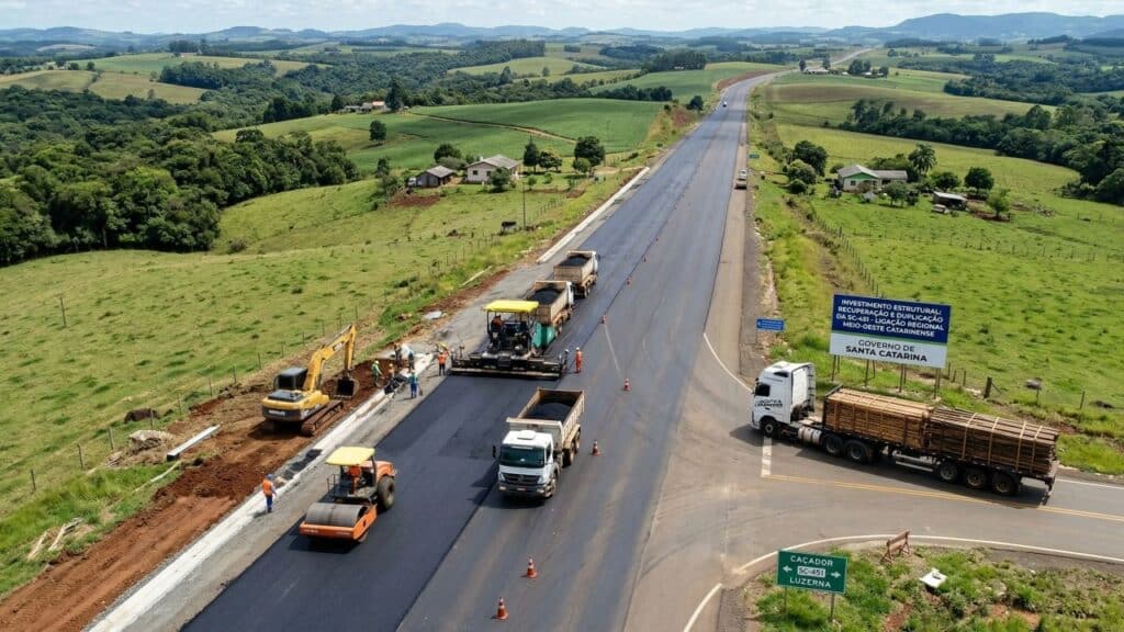 Investimento de mais de R$ 71 milhões coloca a SC-451 em nova etapa no interior catarinense