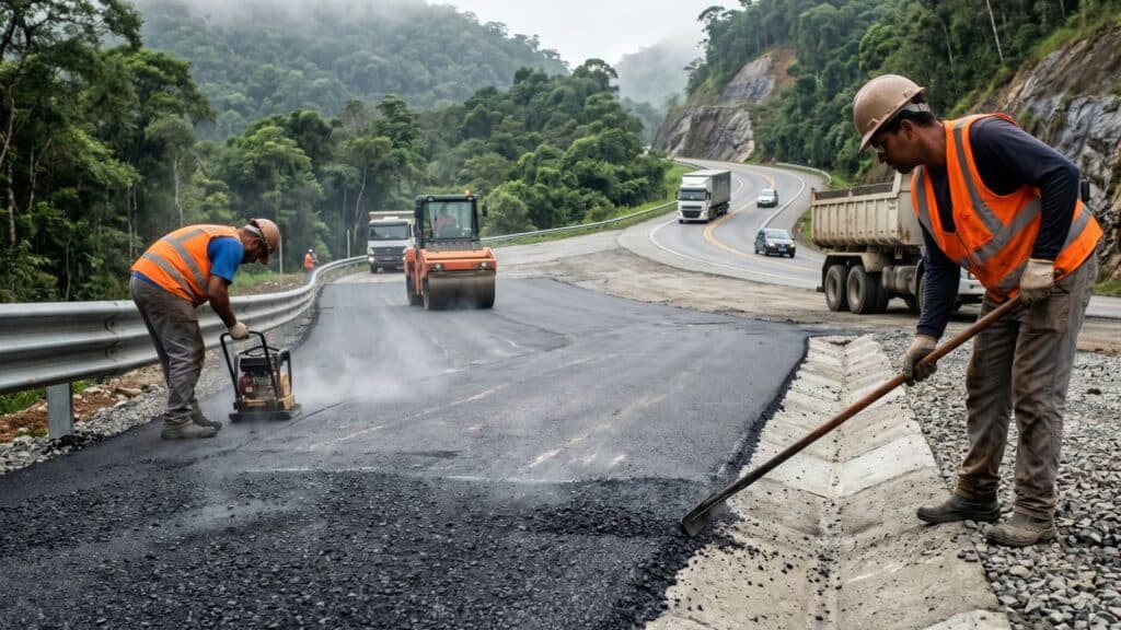 Obra das áreas de escape na Serra Dona Francisca entra em fase decisiva com 75% concluídos