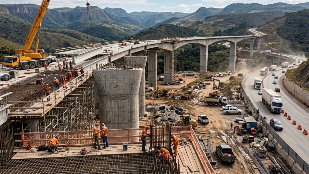 A duplicação da BR-381 ganha força com R$ 905 milhões, 18 quilômetros e seis passarelas em Minas Gerais