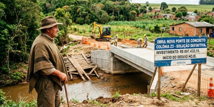 Desvio é iniciado em Pelotas para obra de R$ 897 mil da nova ponte na Colônia Z3 para solução definitiva de antigos problemas de acesso na região