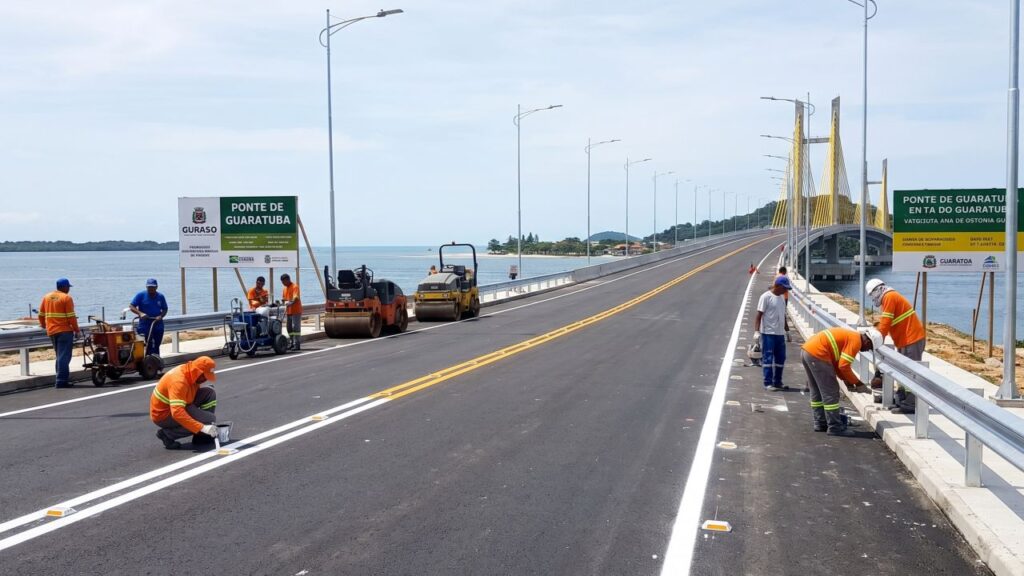 Ponte de Guaratuba entra em fase final com 1.240 metros sobre a baía e R$ 400 milhões em investimentos no litoral do Paraná