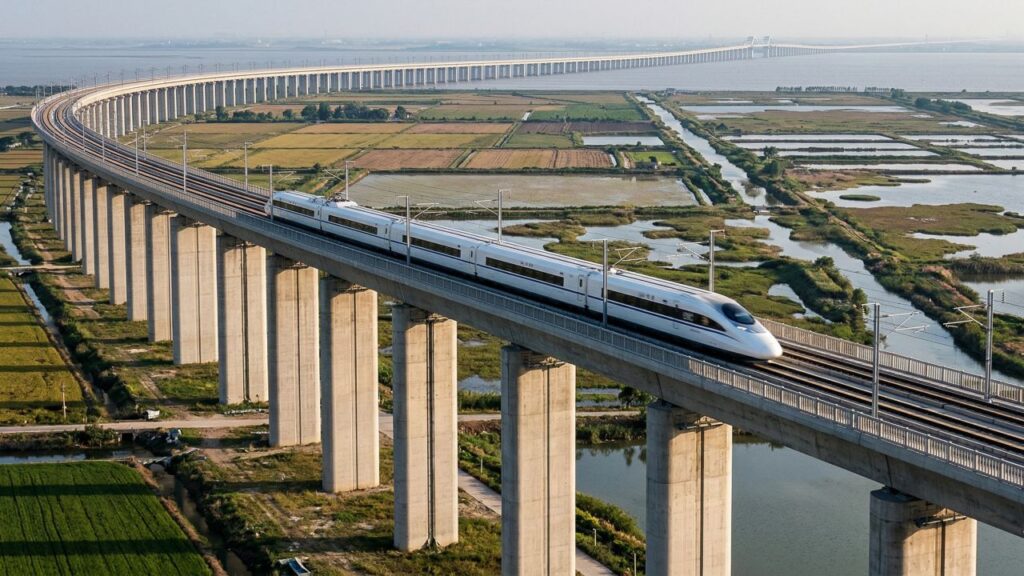 A ponte mais longa do mundo chama atenção com 164,8 km em um megaprojeto ferroviário