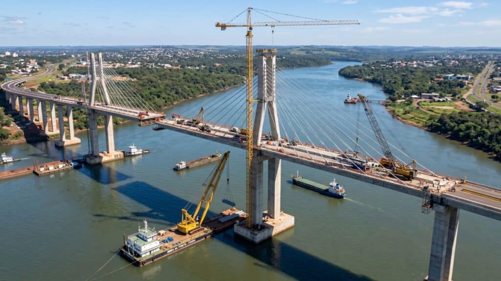 Ponte da Bioceânica passa de 80% de execução e entra na fase decisiva com investimento superior a R$ 575 milhões