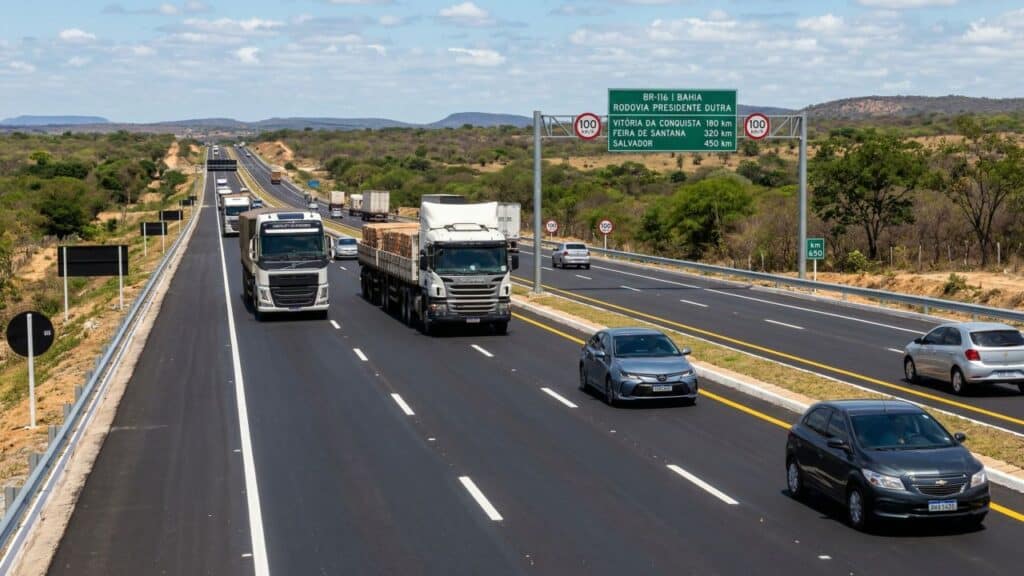 Trechos da BR-116 na Bahia passam por melhorias que fortalecem a fluidez e a segurança viária