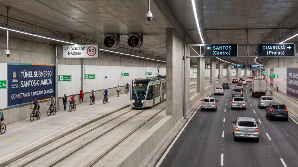 Túnel Santos-Guarujá recebe R$ 2,64 bilhões e promete reduzir trajeto de 1 hora para cerca de 5 minutos