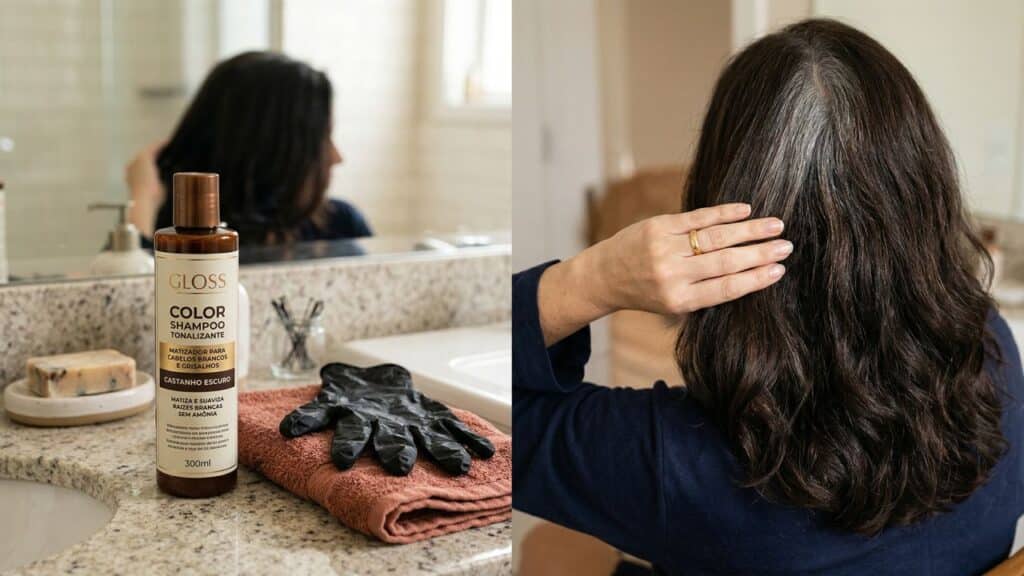 Adeus, cabelos brancos: shampoo tonalizante ganha destaque por cobrir a raiz toda em casa