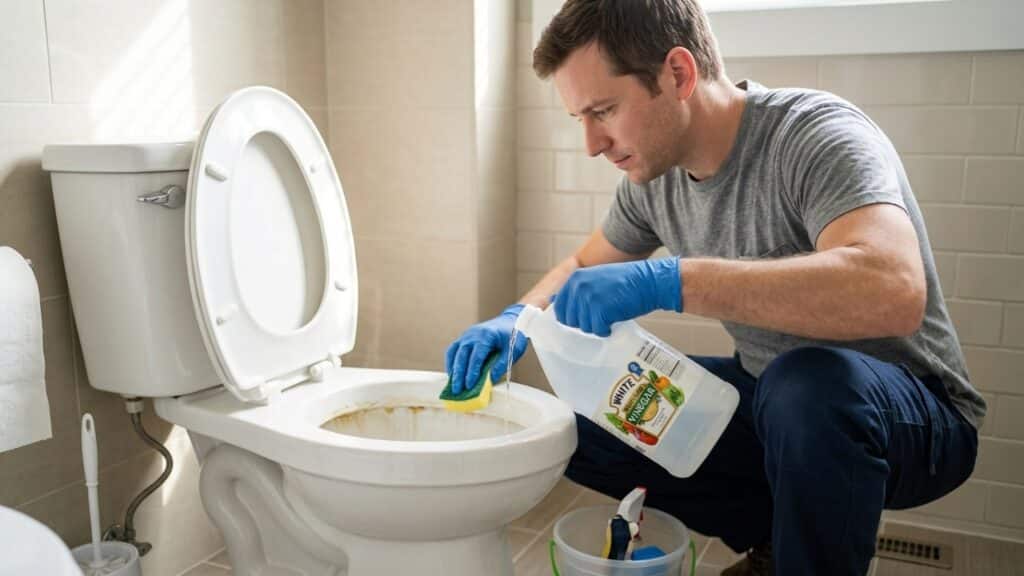 Solução natural aplicada antes de dormir combate manchas e odores no sanitário