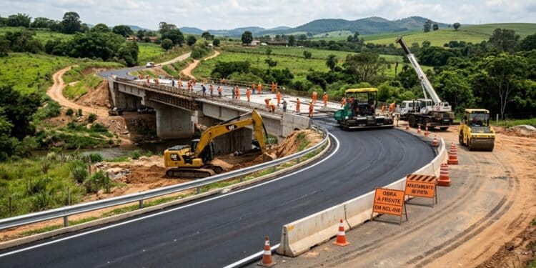 Pavimentação da RCL-040 chega a 90% e ponte alcança 85% em obra com investimento de R$ 29 milhões