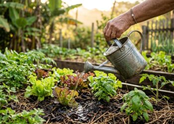 A melhor hora para regar a horta no calor e manter as plantas mais protegidas