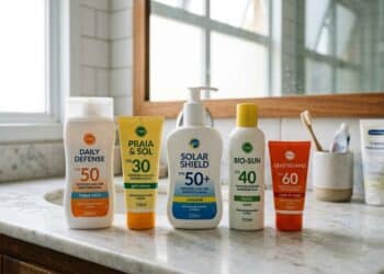 5 protetores solares por menos de 30 reais, perfeitos para uso diário e protege a pele 35+