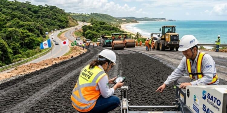 Megapacote de R$ 5 bilhões vai modernizar a Rodovia AL-1O2 Norte com uso de tecnologia japonesa para aumentar a estabilidade do solo-cimento de alta resistência