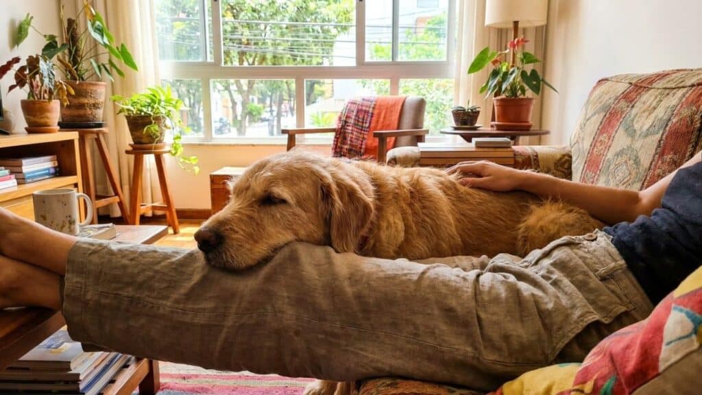 Por que o cachorro se apoia em você e o que esse gesto revela sobre a relação com o tutor