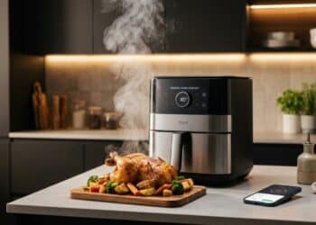 A Xiaomi lançou a Mijia Smart Steam Air Fryer 7L, uma nova fritadeira a vapor inteligente com capacidade de 7 litros, que garante alimentos suculentos e macios em 2026